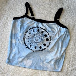 💙🤍 BLUE & WHITE SUN & MOON TANK TOP 🌙